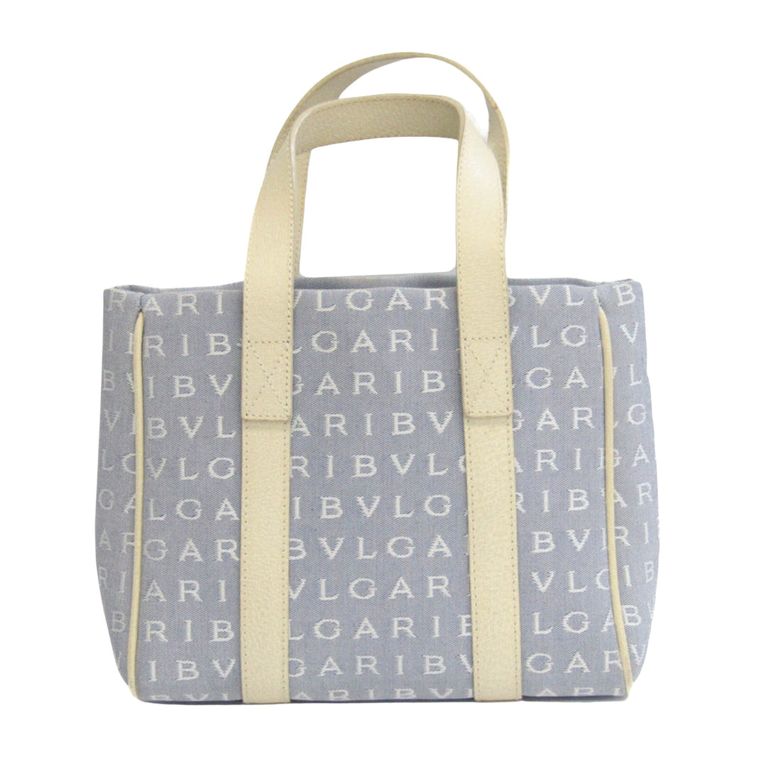 Bulgari Logo mania Blue Canvas Handbag 