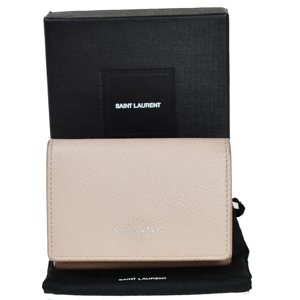 Yves Saint Laurent Beige Leather Wallet 