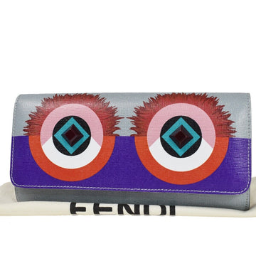 Fendi Monster Grey Leather Wallet 