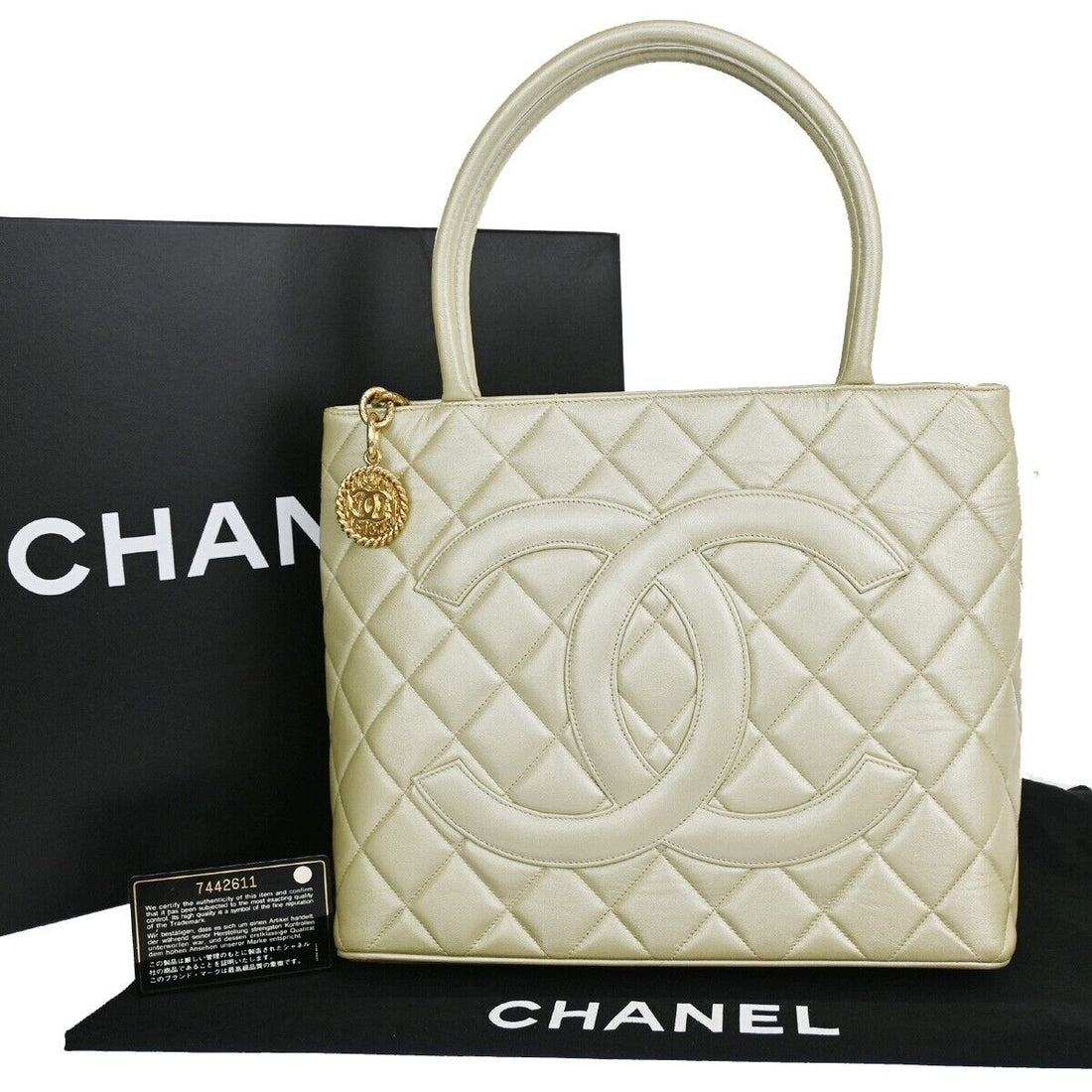 Chanel Medaillon Gold Leather Tote Bag