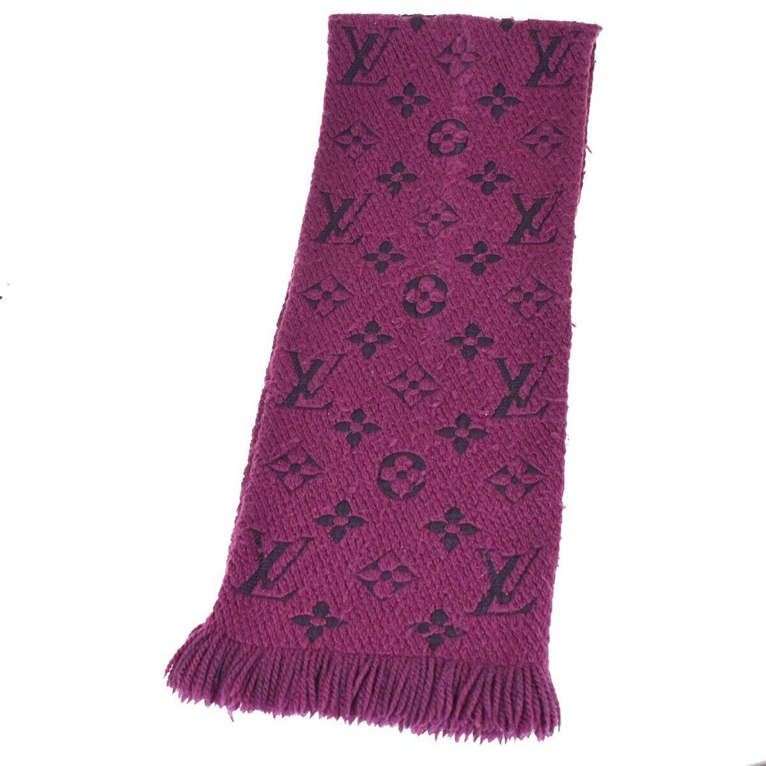 Louis Vuitton Logomania Purple Wool Scarf 