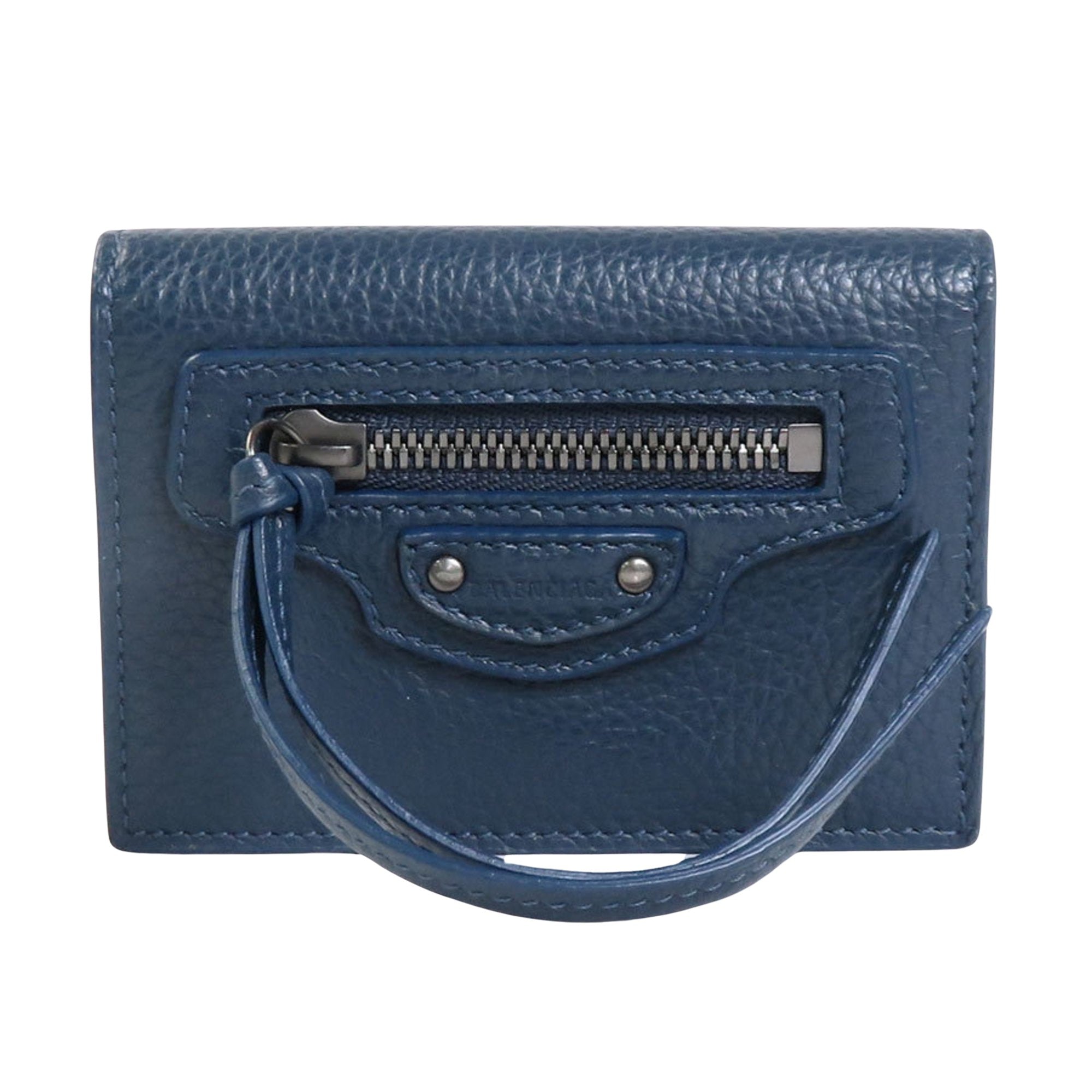 Balenciaga Navy Leather Wallet 