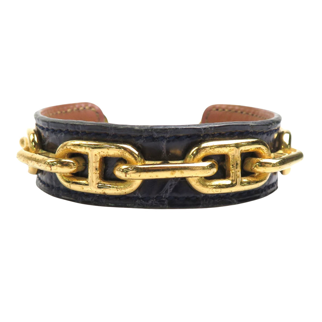 Hermès Chaine d'ancre Brown Leather Bracelet 