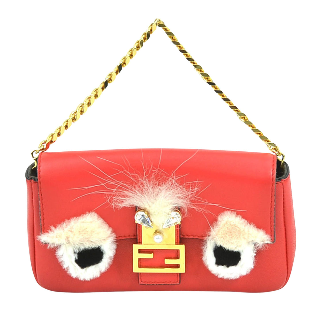 Fendi Baguette Red Leather Handbag 