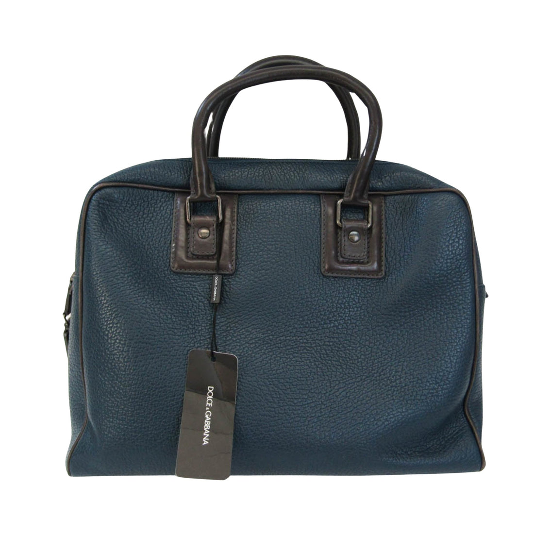 Dolce & Gabbana Navy Leather Briefcase Bag