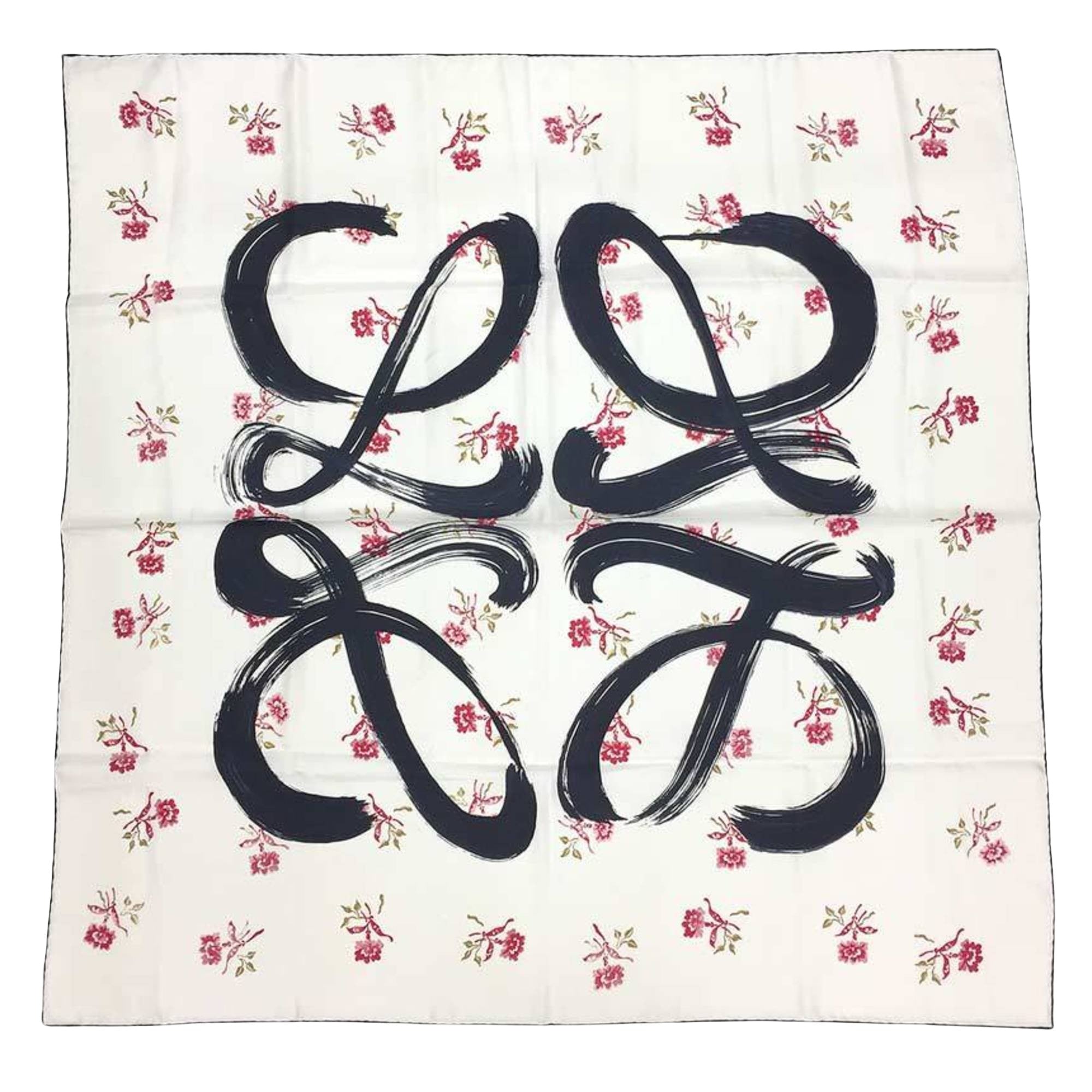 Loewe White Silk Scarf 