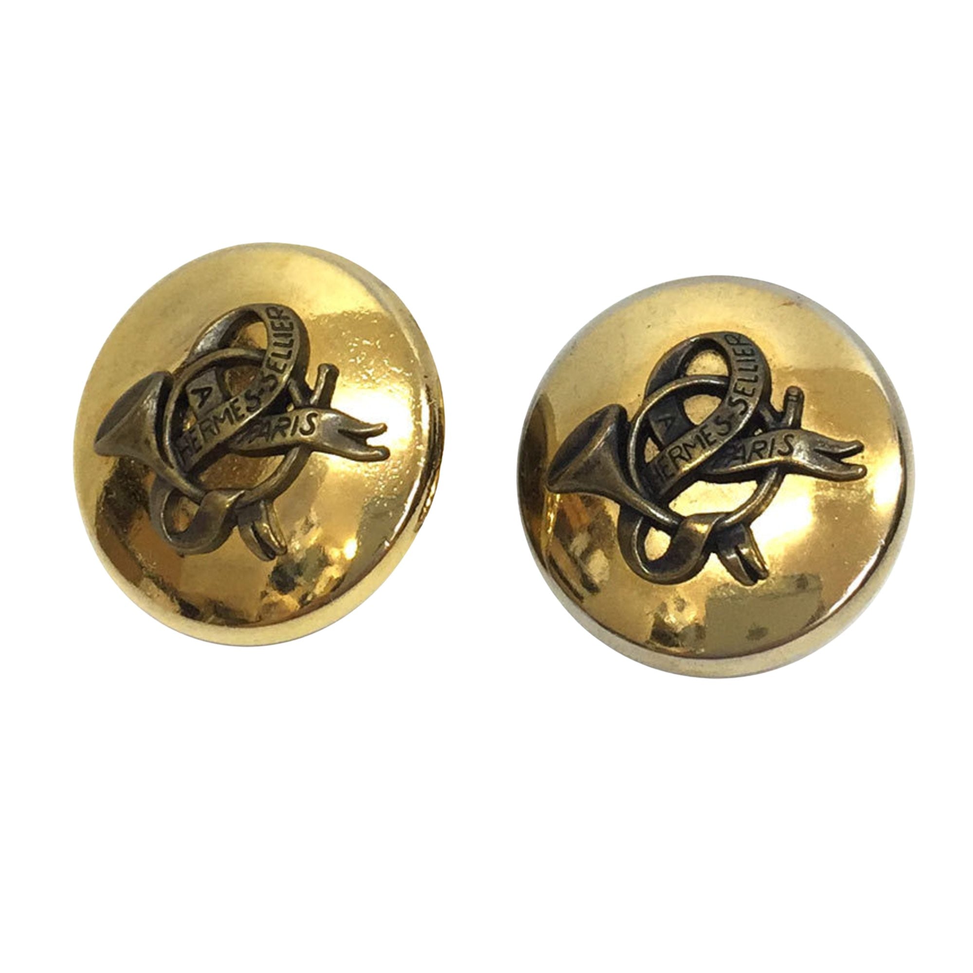 Hermès Gold Metal Earring 