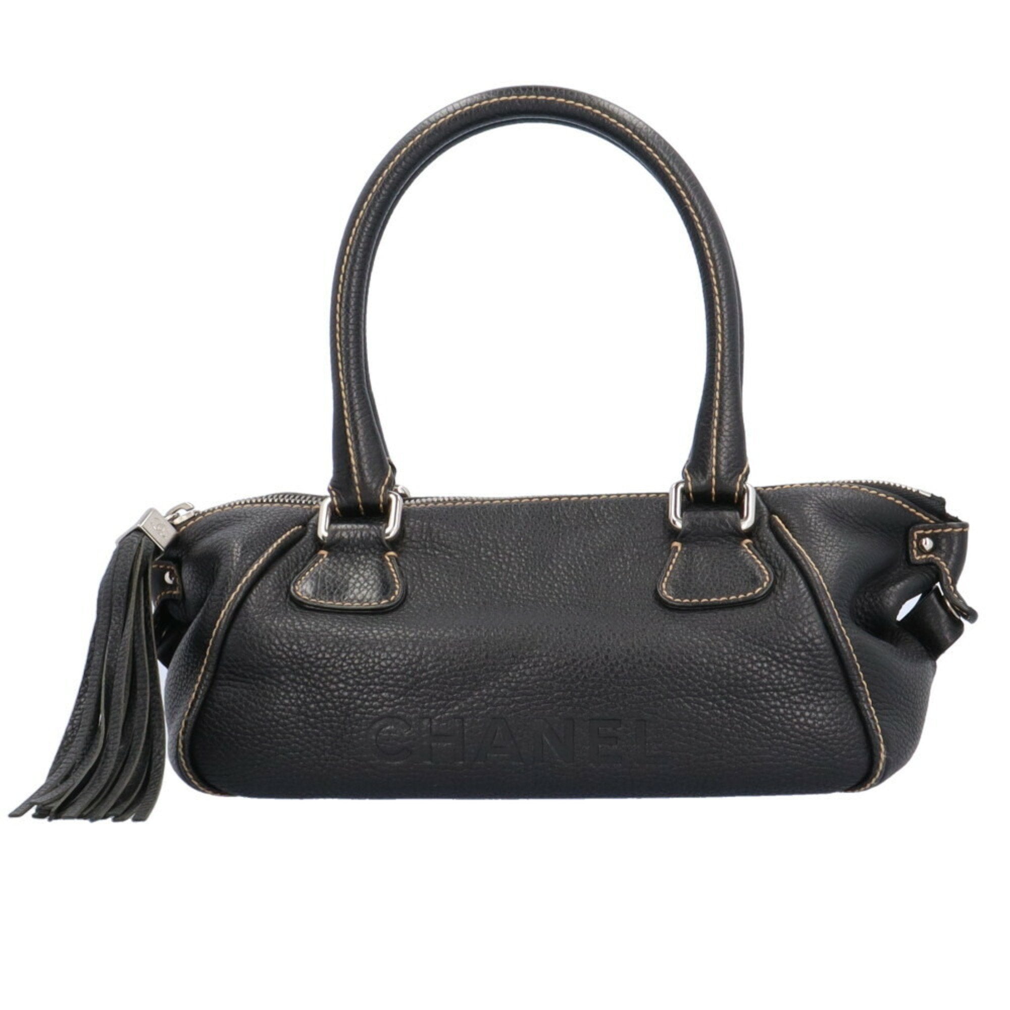 Chanel Tassel Black Leather Handbag 