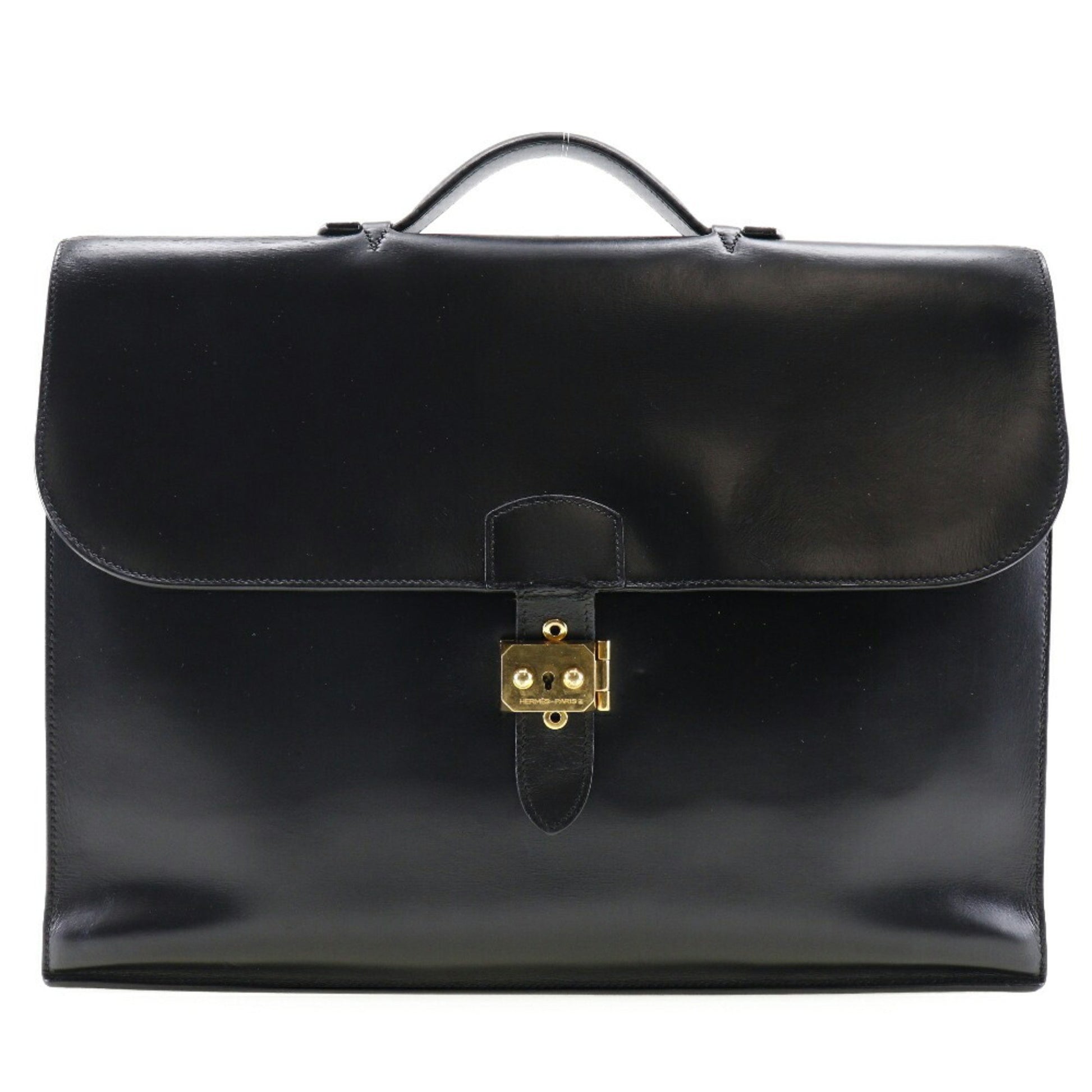 Hermès Sac À Dépèches Black Leather Briefcase Bag