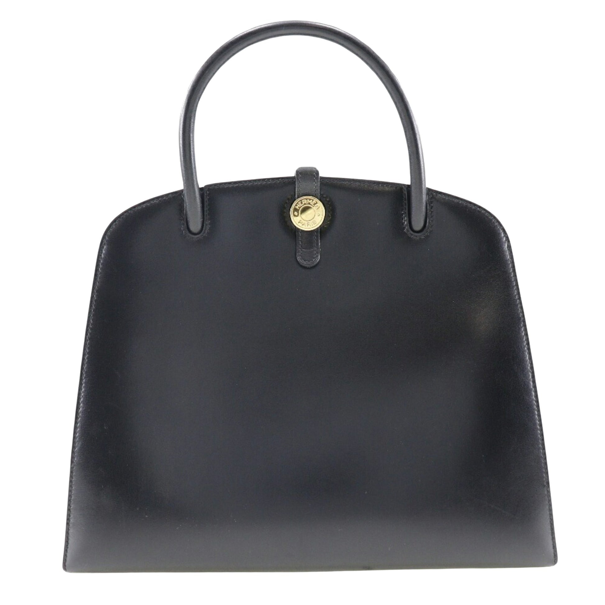 Hermès Dalvy Black Pony-Style Calfskin Handbag 