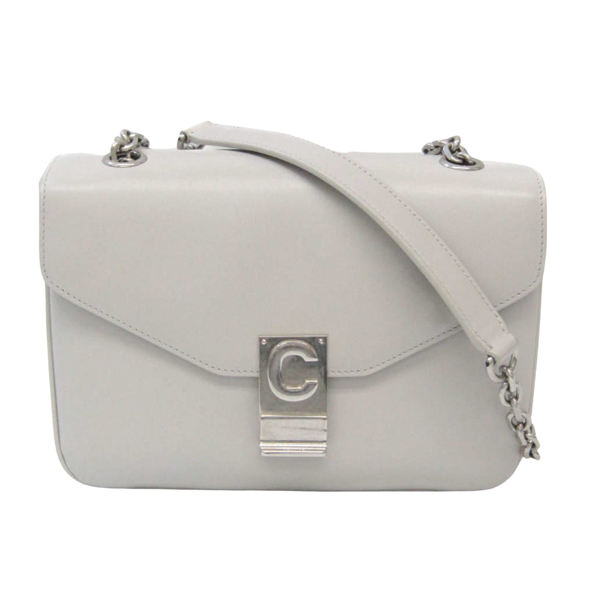 Céline C Grey Leather Shopper Bag