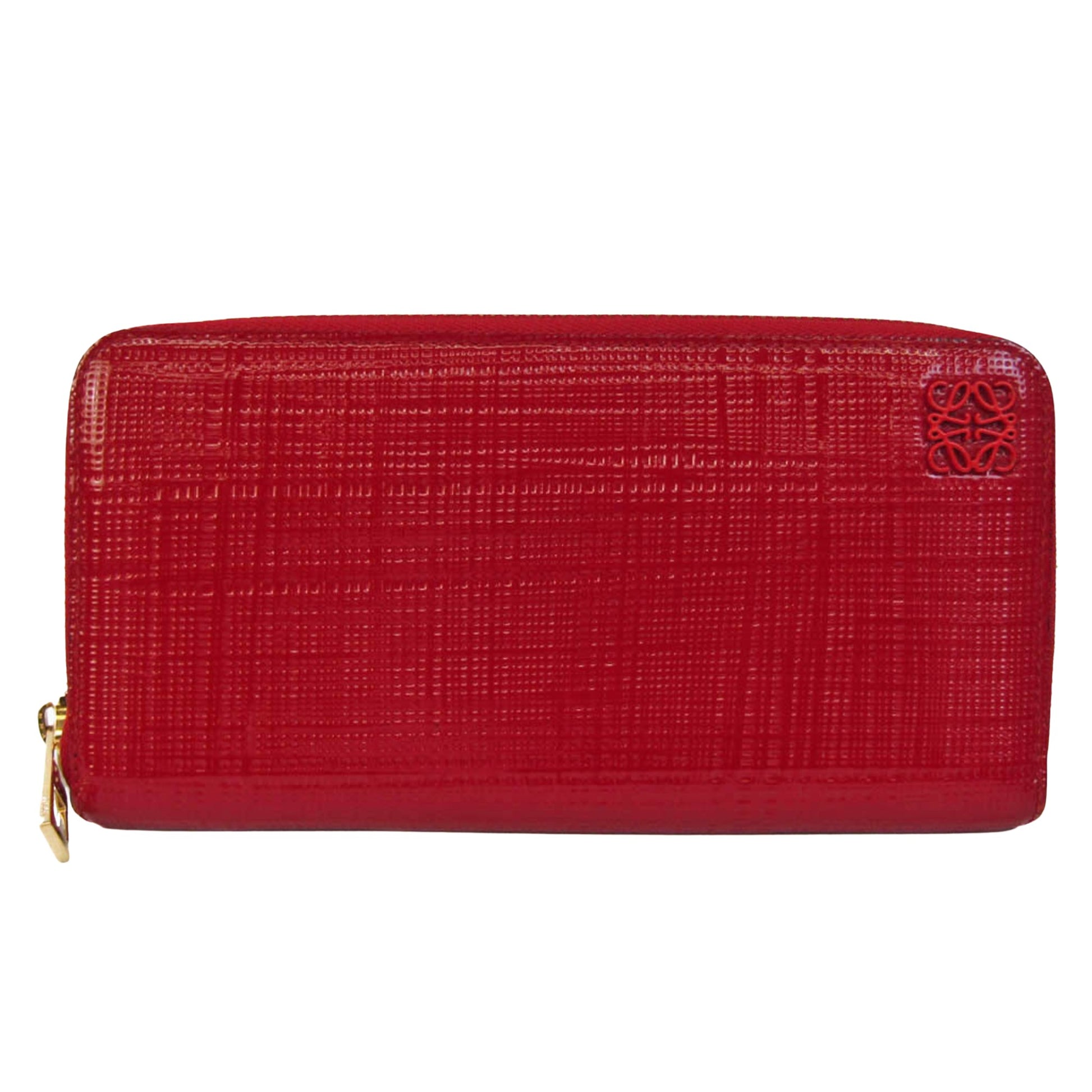 Loewe Anagram Red Patent Leather Wallet 