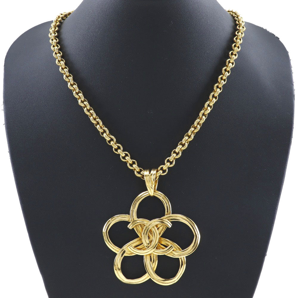 Chanel Coco Mark Gold Gold Plated Necklace 