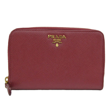 Prada Saffiano Burgundy Leather Wallet 