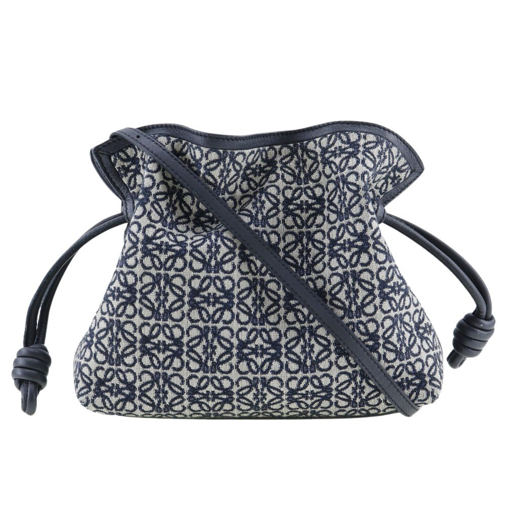 Loewe Flamenco Navy Canvas Shoulder Bag