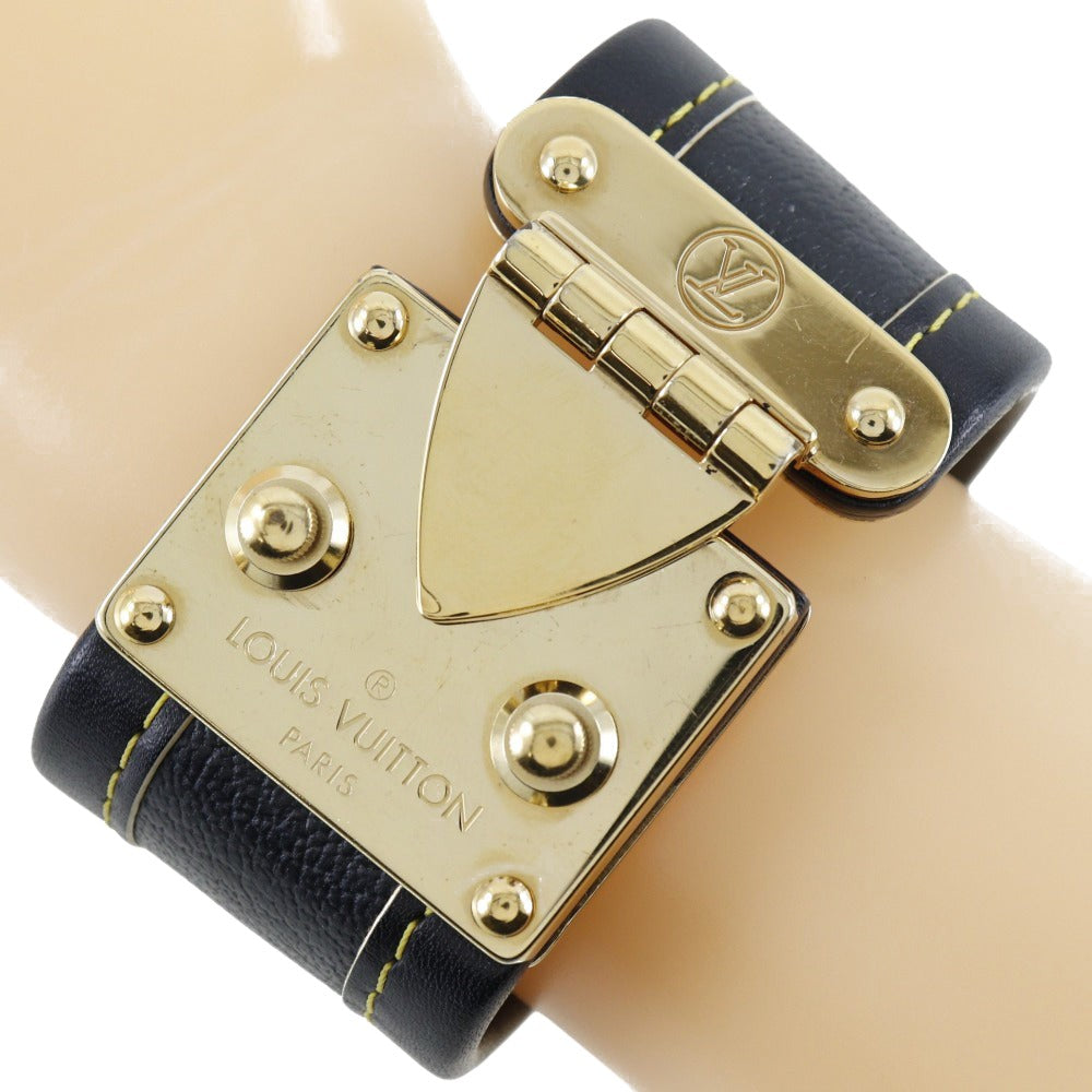 Louis Vuitton Black Leather Bracelet 