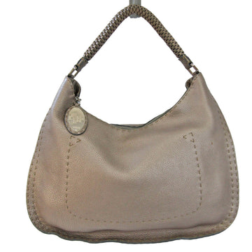 Fendi Selleria Beige Leather Shopper Bag