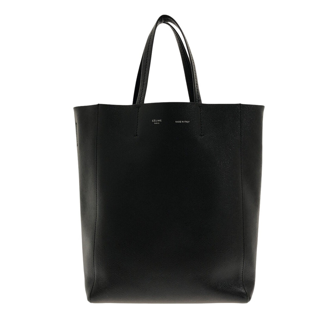 Céline Vertical Cabas Black Leather Tote Bag