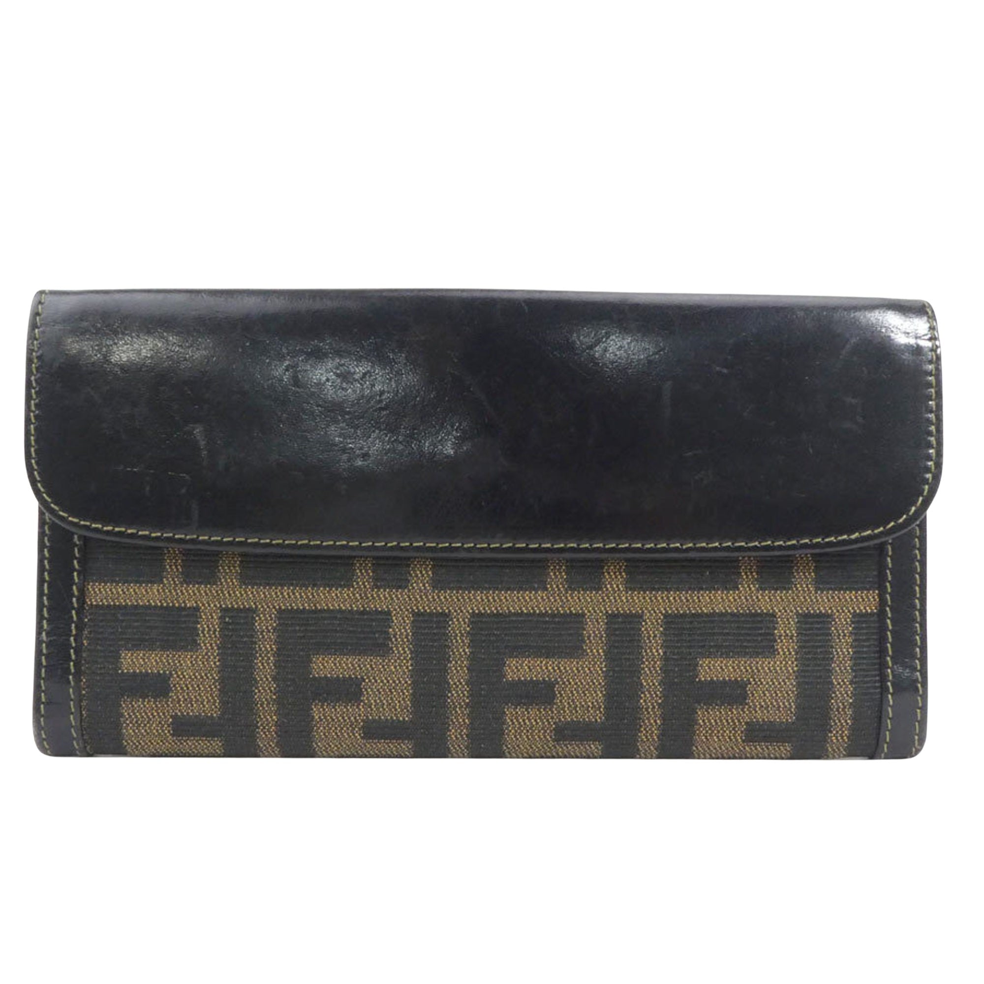 Fendi Brown Canvas Wallet 