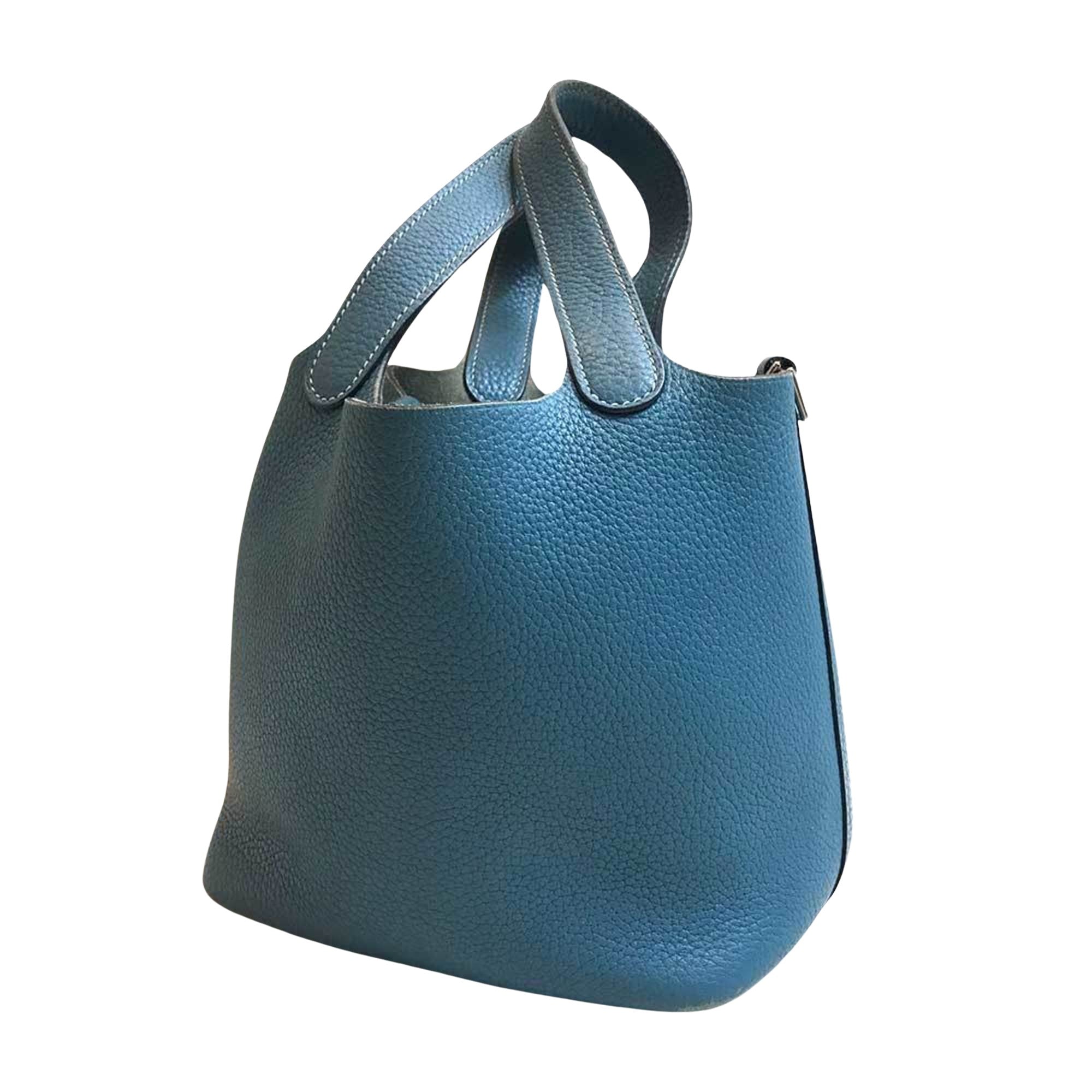 Hermès Picotin Blue Leather Handbag 