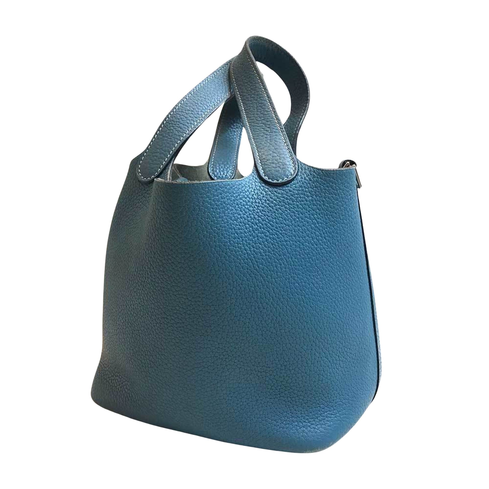 Hermès Picotin Blue Leather Handbag 