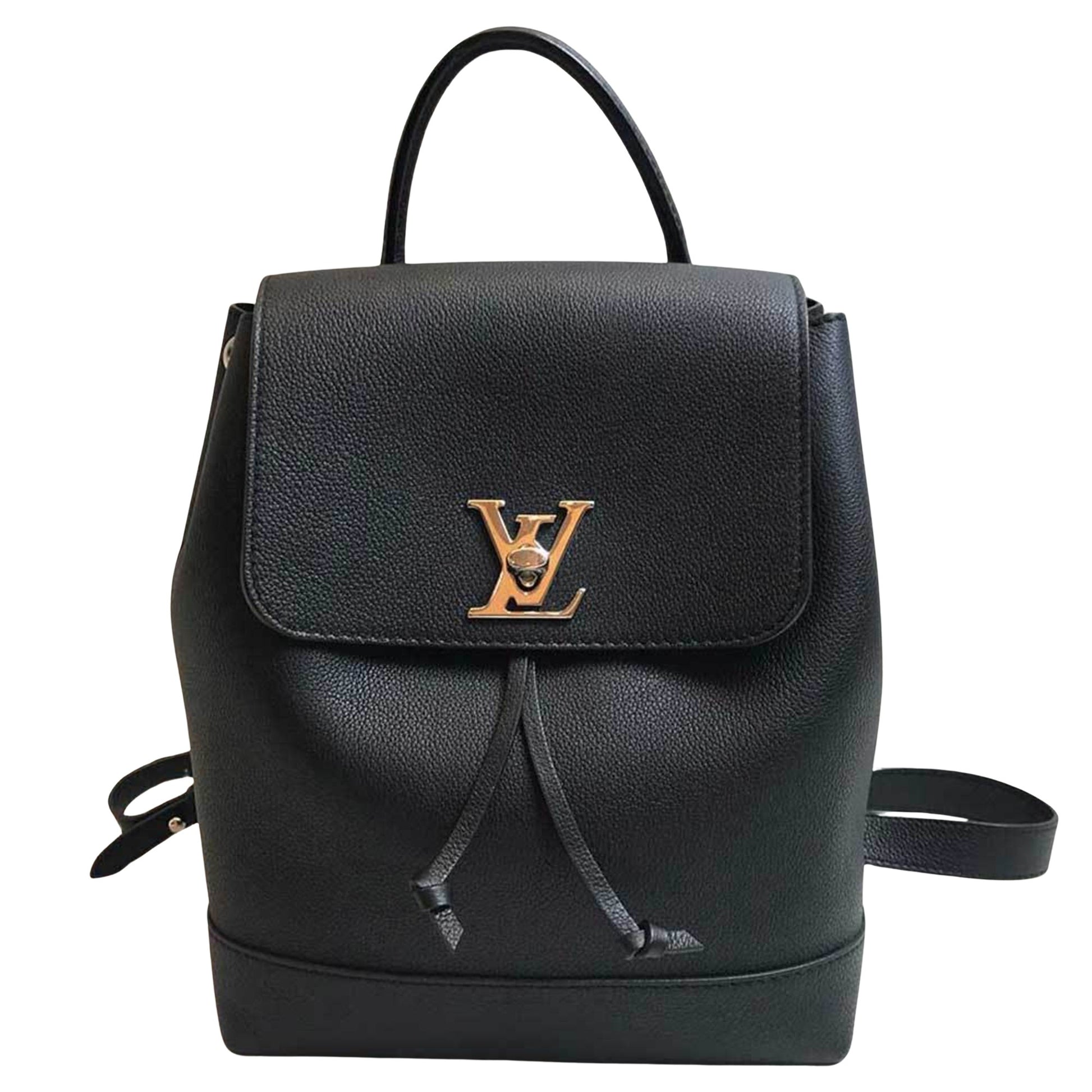 Louis Vuitton Lockme Black Leather Backpack Bag