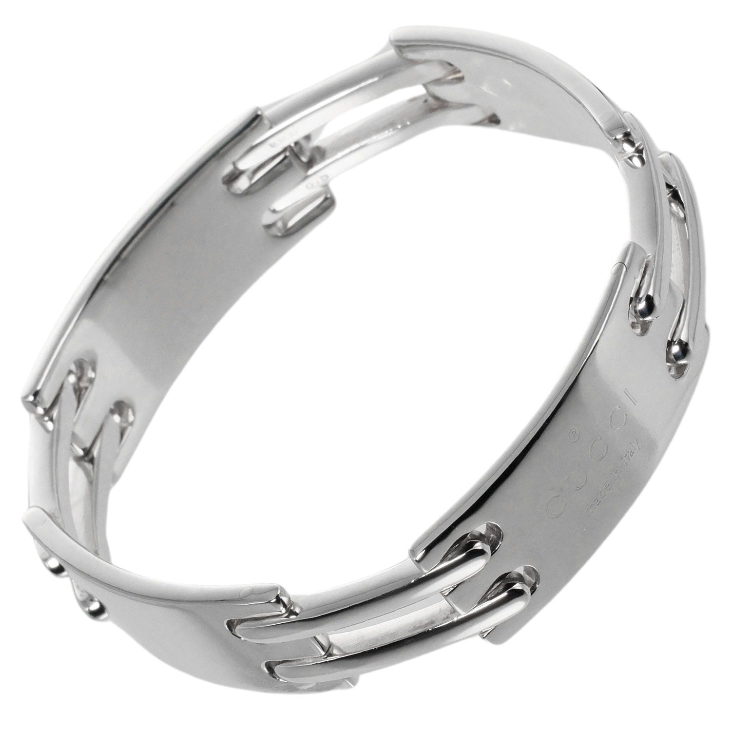 Gucci Logo Plate Silver Silver Bracelet 