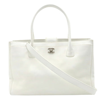 Chanel Executive White Leather Tote Bag