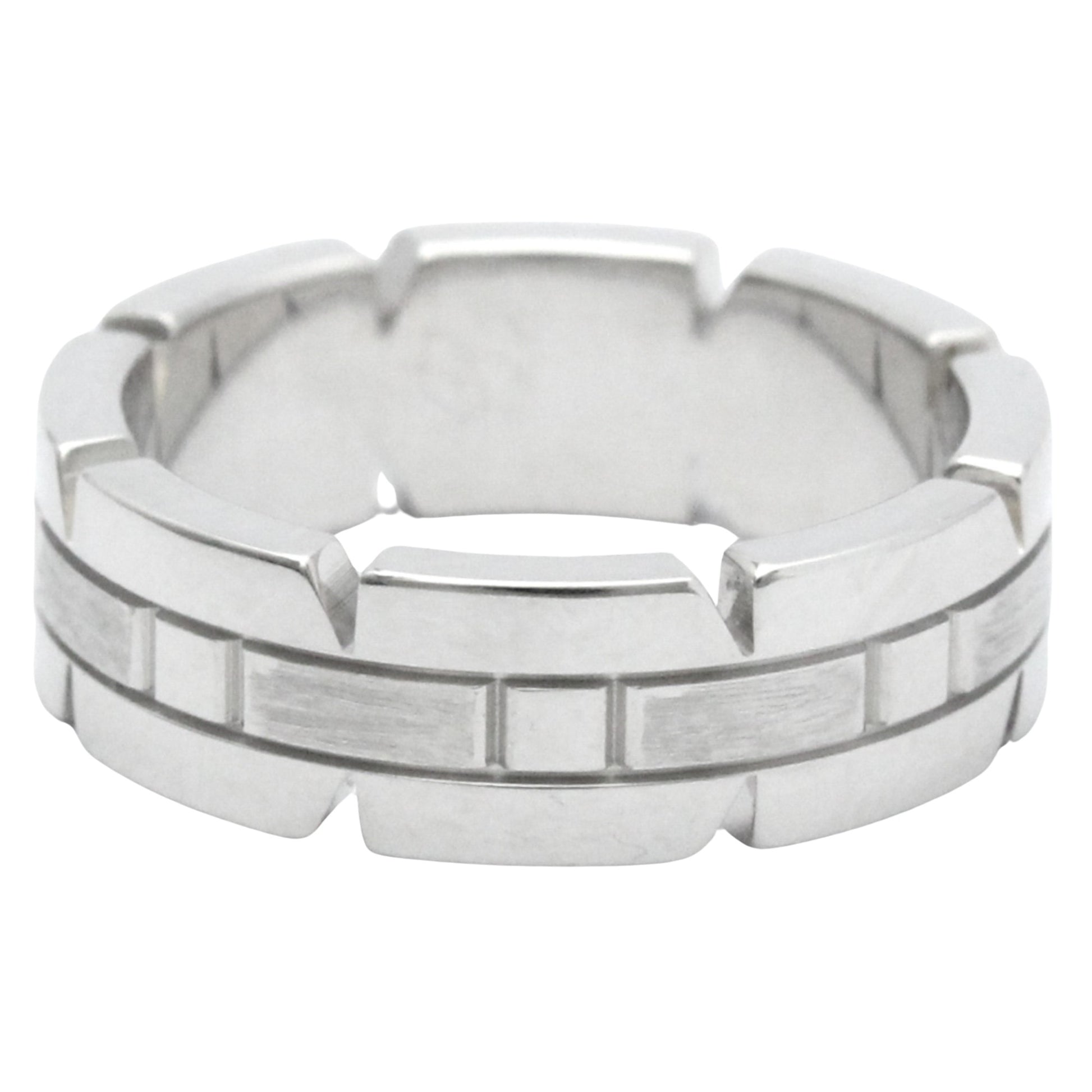 Cartier Tank Française Silver White Gold Ring 