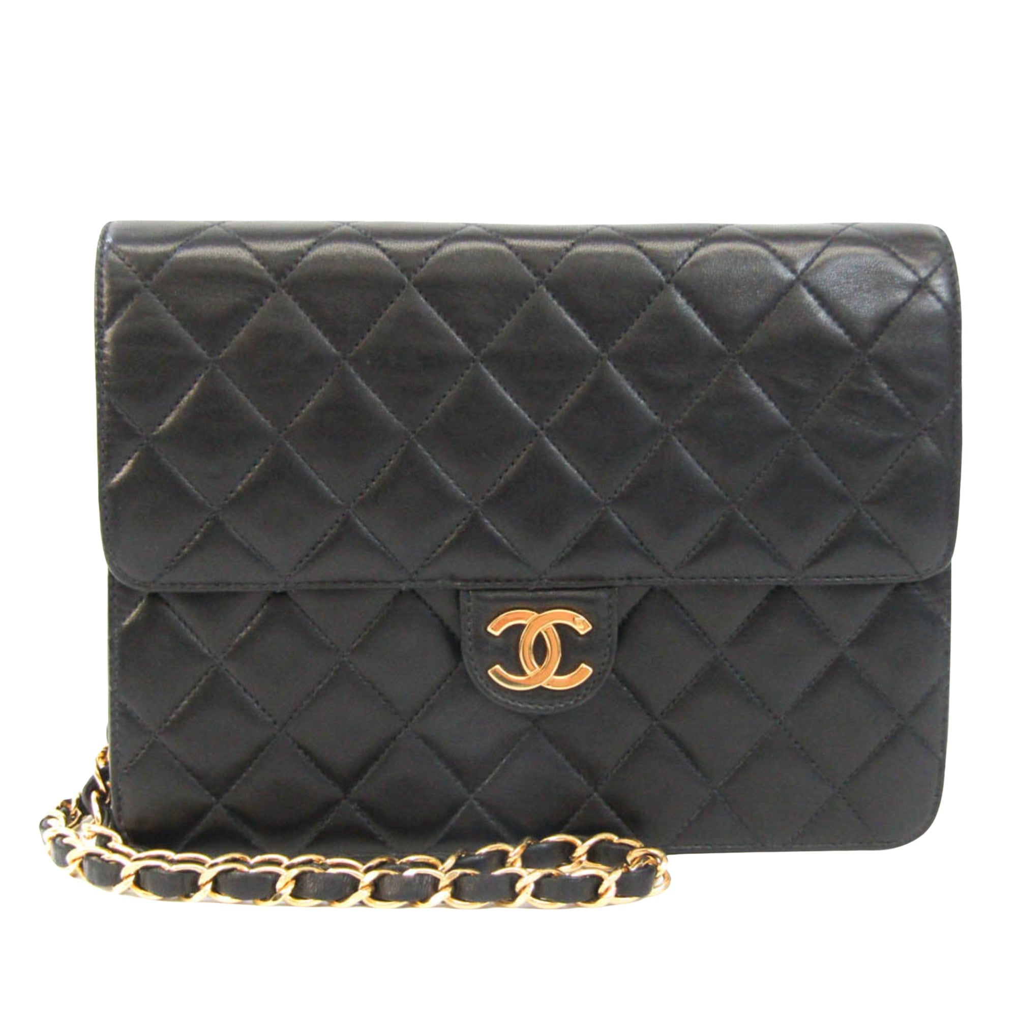 Chanel Vintage Timeless Black Leather Shoulder Bag