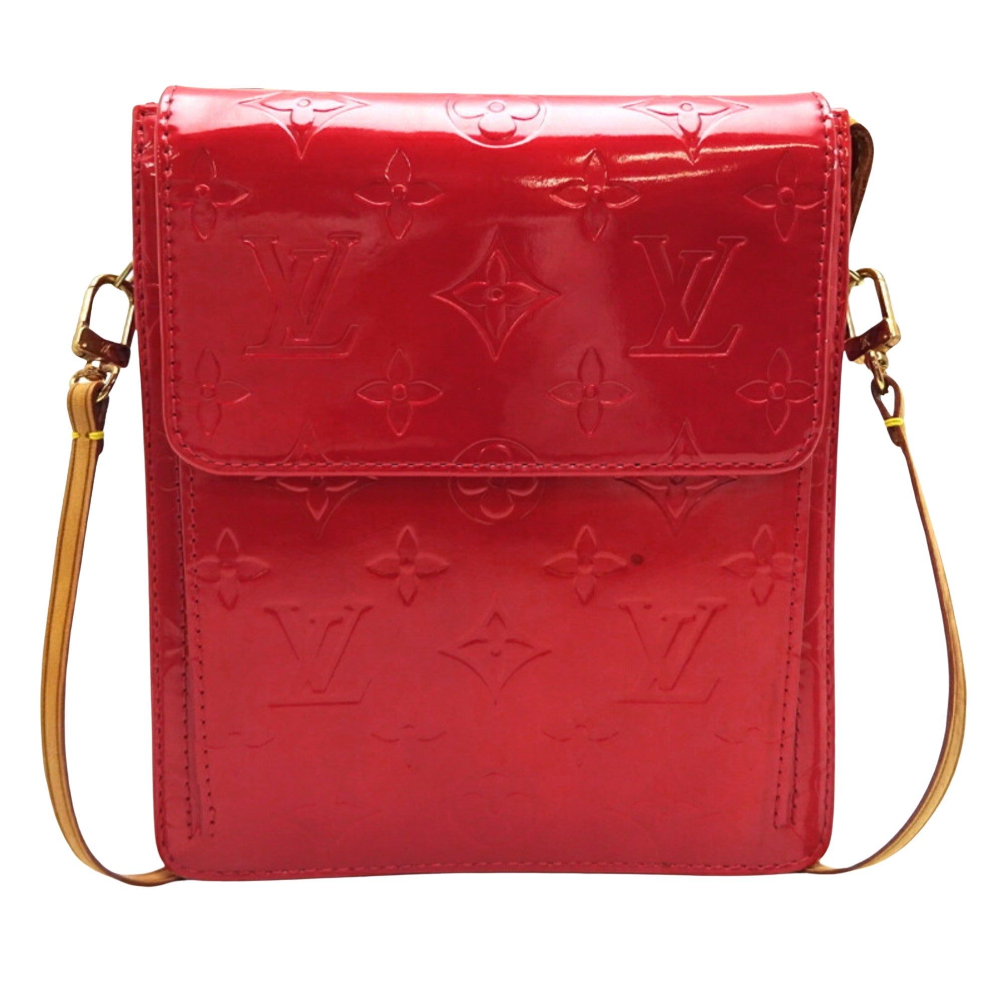 Louis Vuitton Mott Red Patent Leather Shoulder Bag