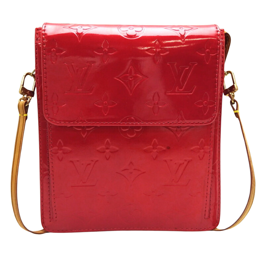 Louis Vuitton Mott Red Patent Leather Shoulder Bag