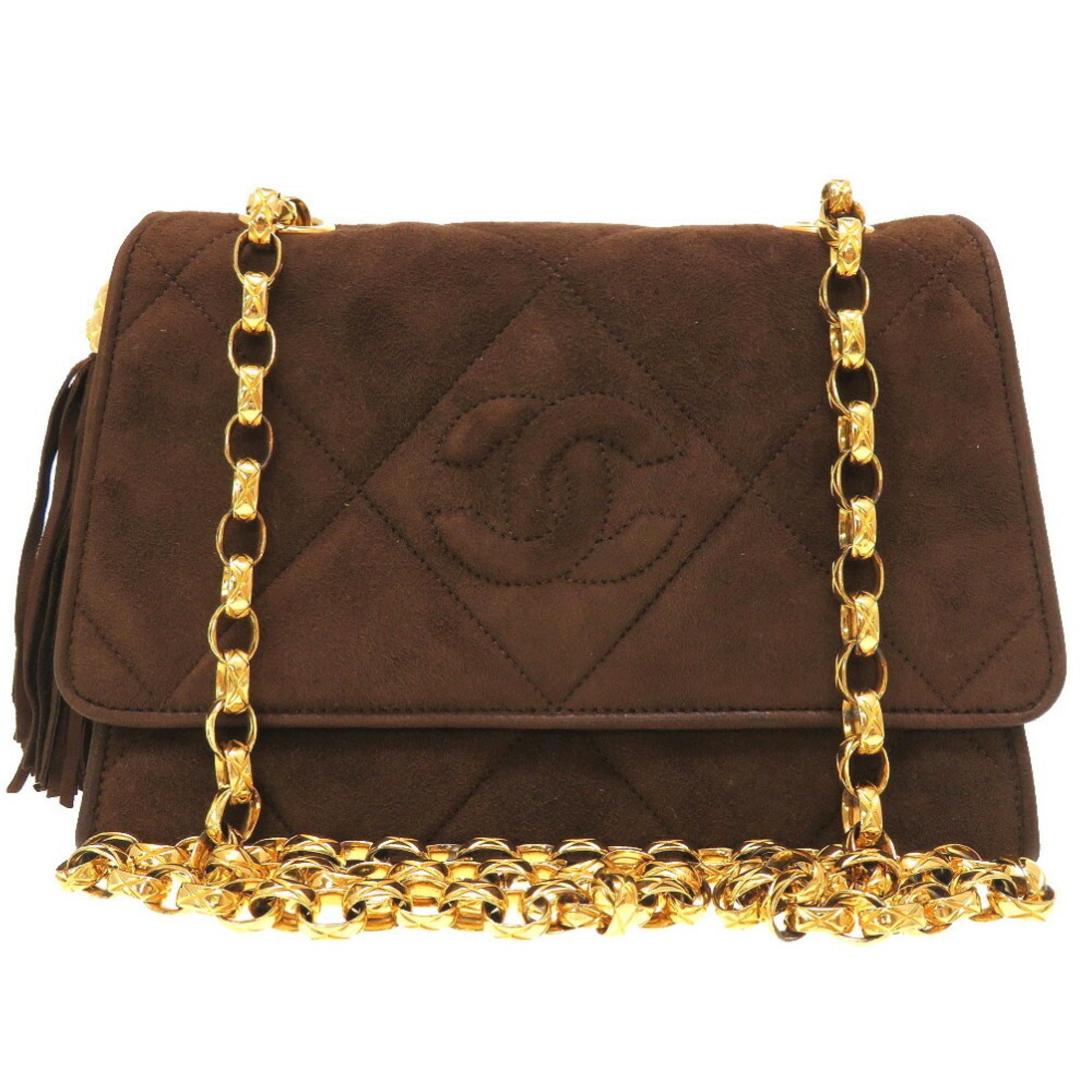 Chanel Brown Suede Shopper Bag