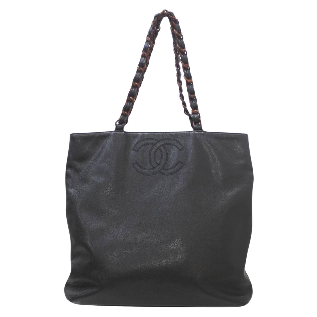 Chanel Cabas Black Leather Shopper Bag