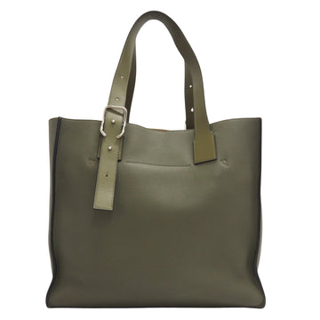 Loewe Khaki Leather Tote Bag