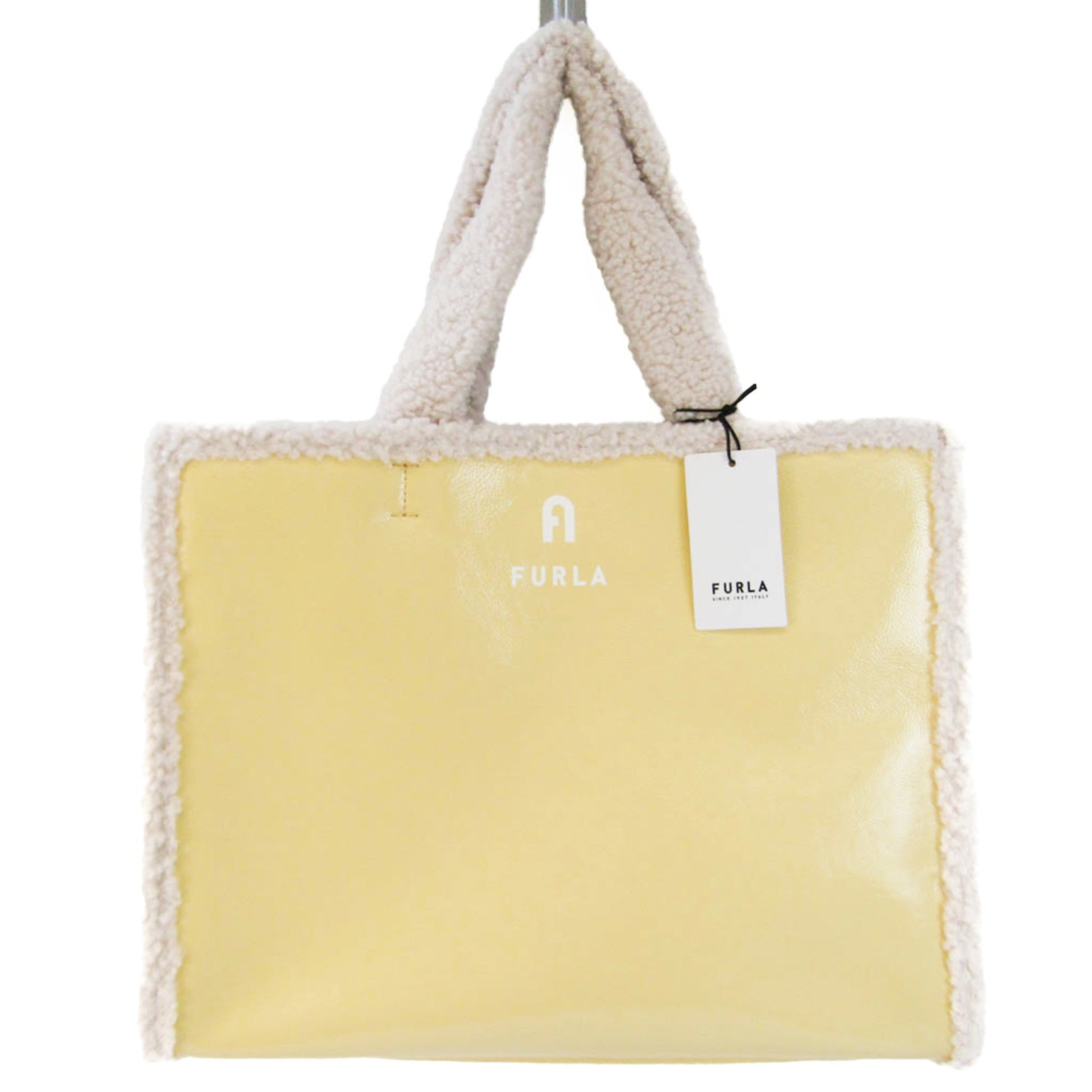 Furla Yellow Patent Leather Tote Bag