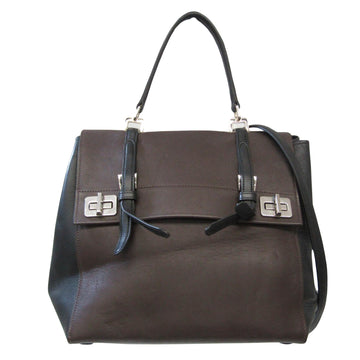 Prada Saffiano Brown Leather Handbag 