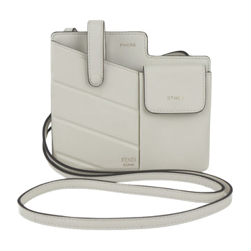 Fendi White Leather Clutch Bag