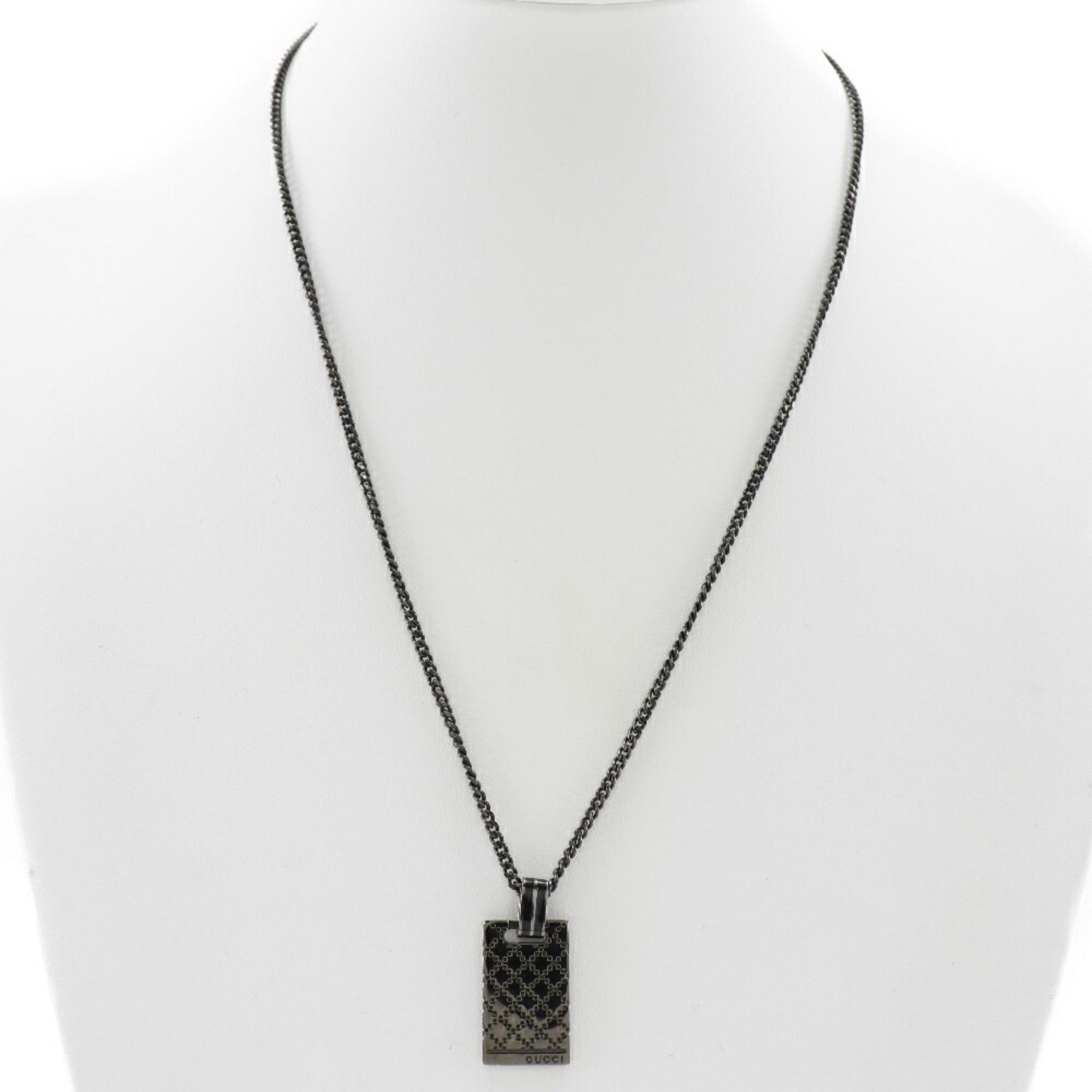 Gucci Diamantissima Black Silver Necklace 