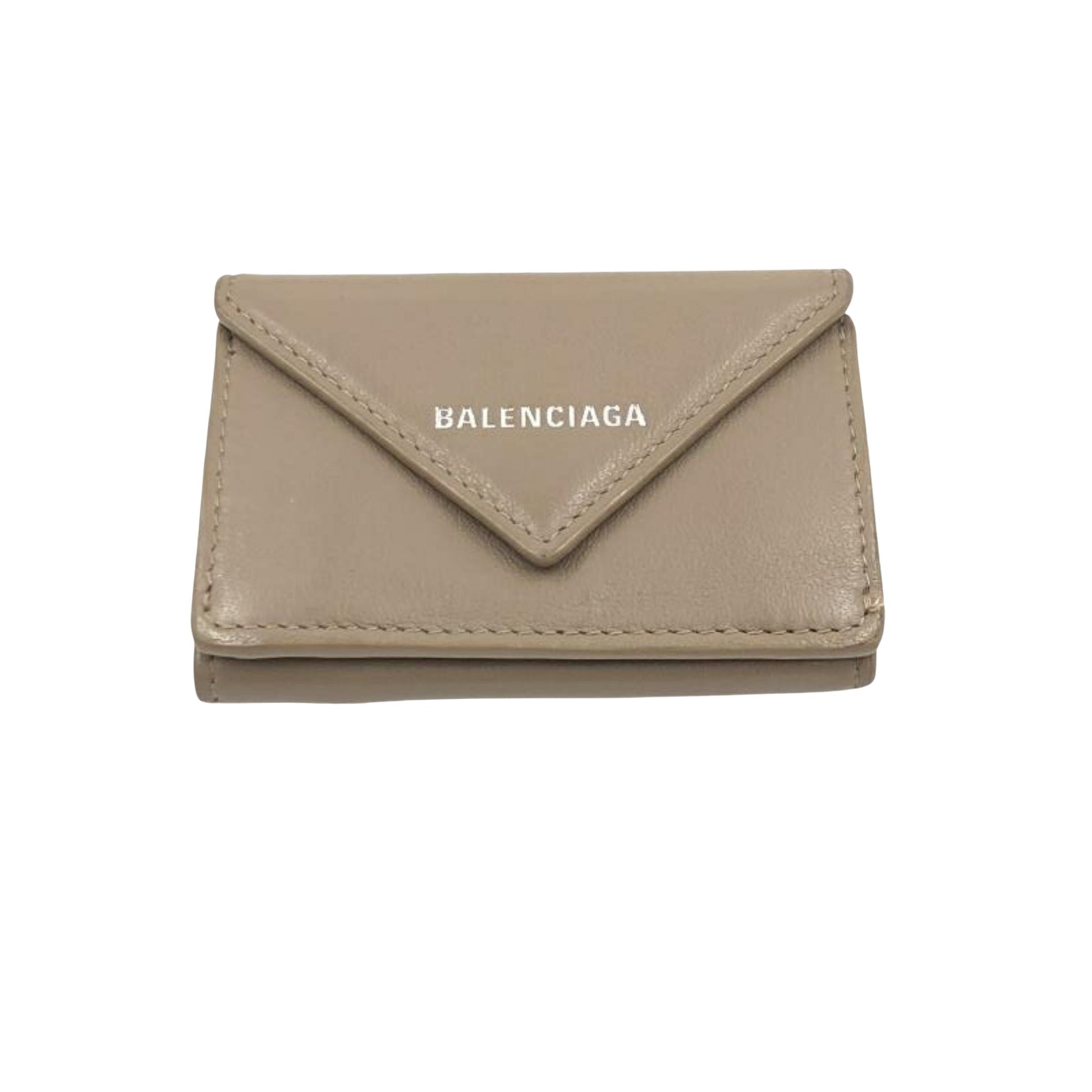 Balenciaga Triple S Beige Leather Wallet 