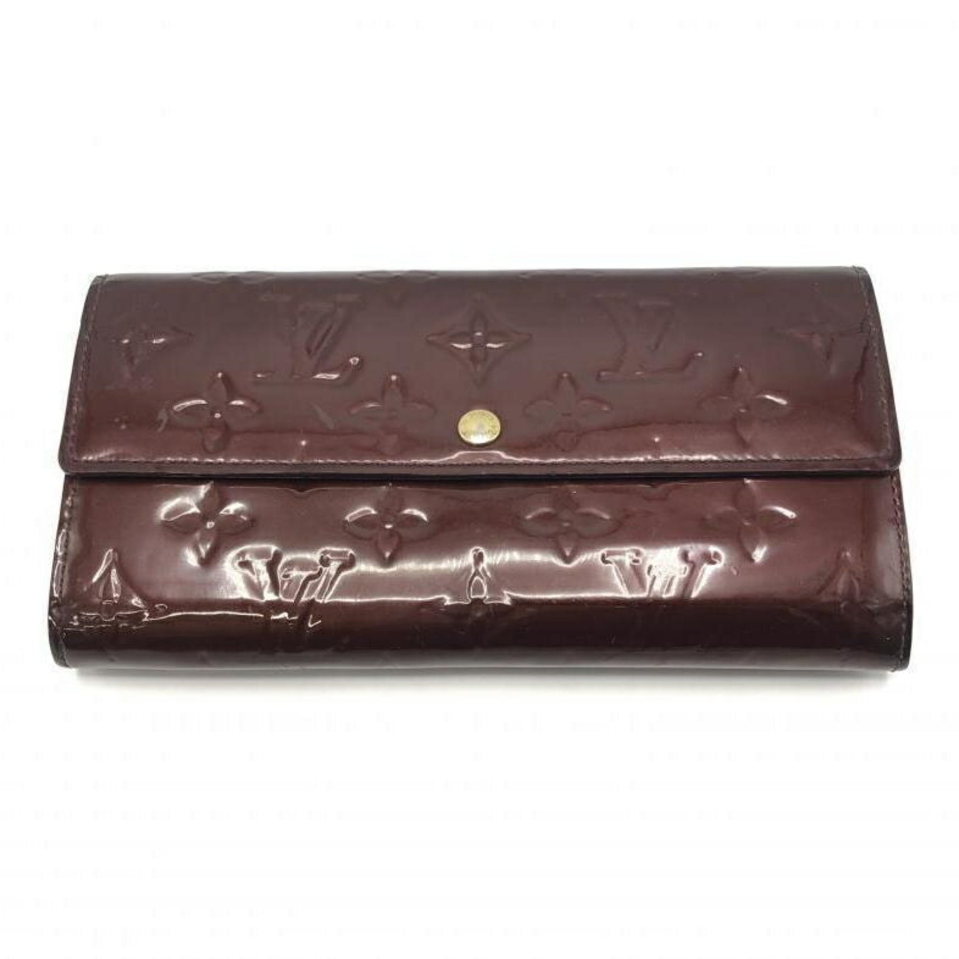 Louis Vuitton Sarah Burgundy Patent Leather Wallet 