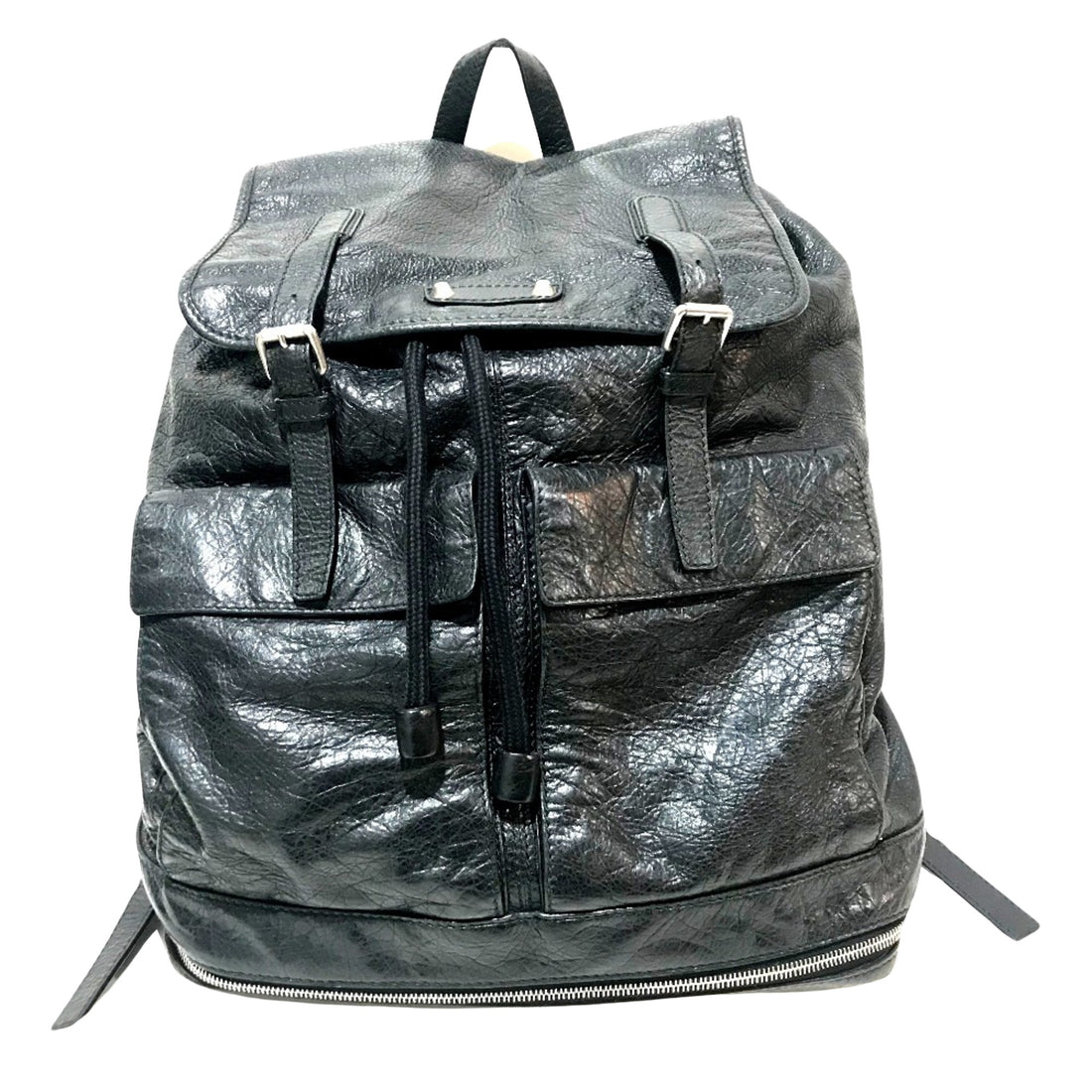 Balenciaga Black Leather Backpack Bag