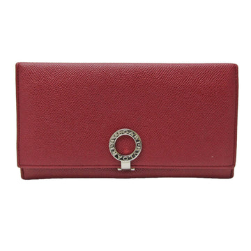 Bulgari Logo Red Leather Wallet 