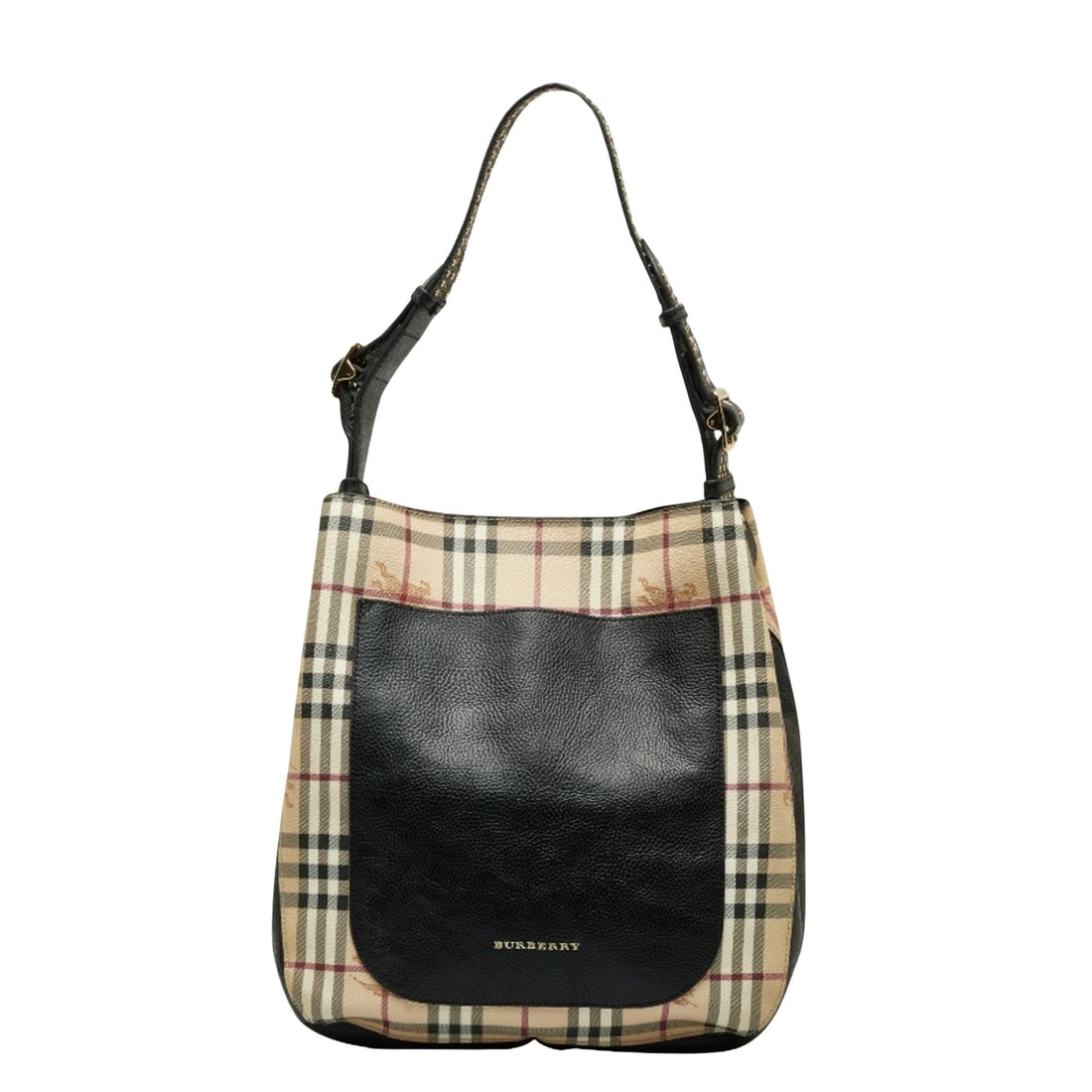 Burberry Nova Check Beige Leather Shopper Bag