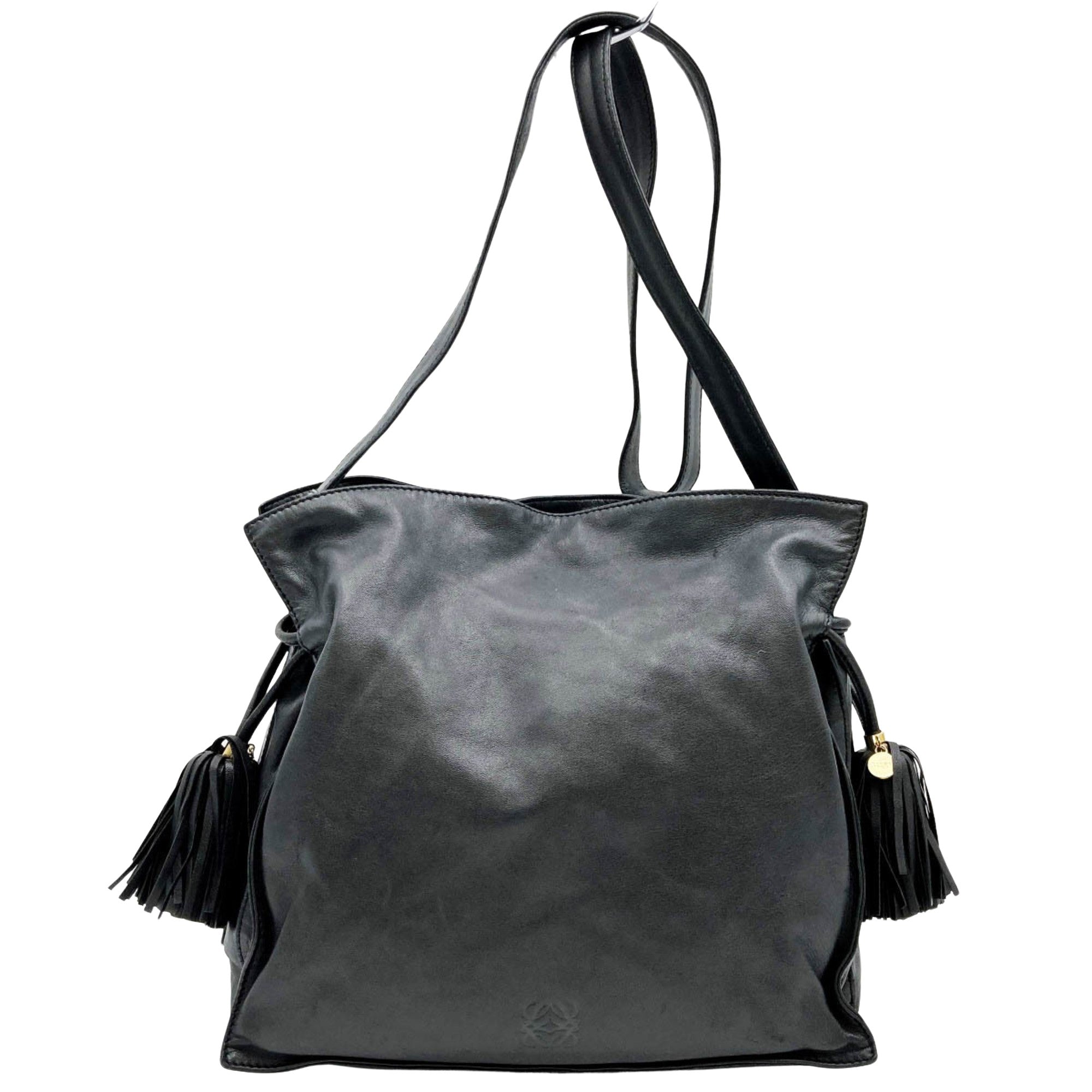 Loewe Flamenco Black Leather Shopper Bag