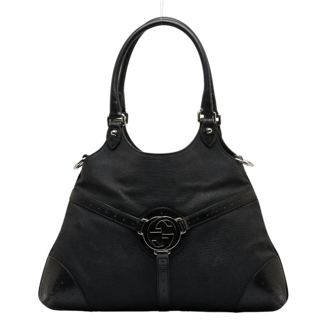 Gucci Hobo Black Canvas Shoulder Bag