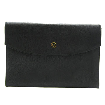 Hermès Black Leather Clutch Bag