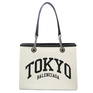 Balenciaga Cabas White Canvas Tote Bag