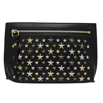 Jimmy Choo Star studs Black Leather Clutch Bag