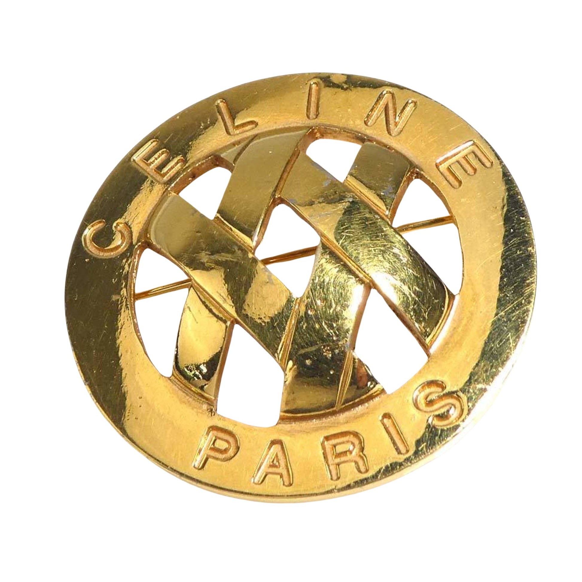 Céline Gold Metal Brooch 